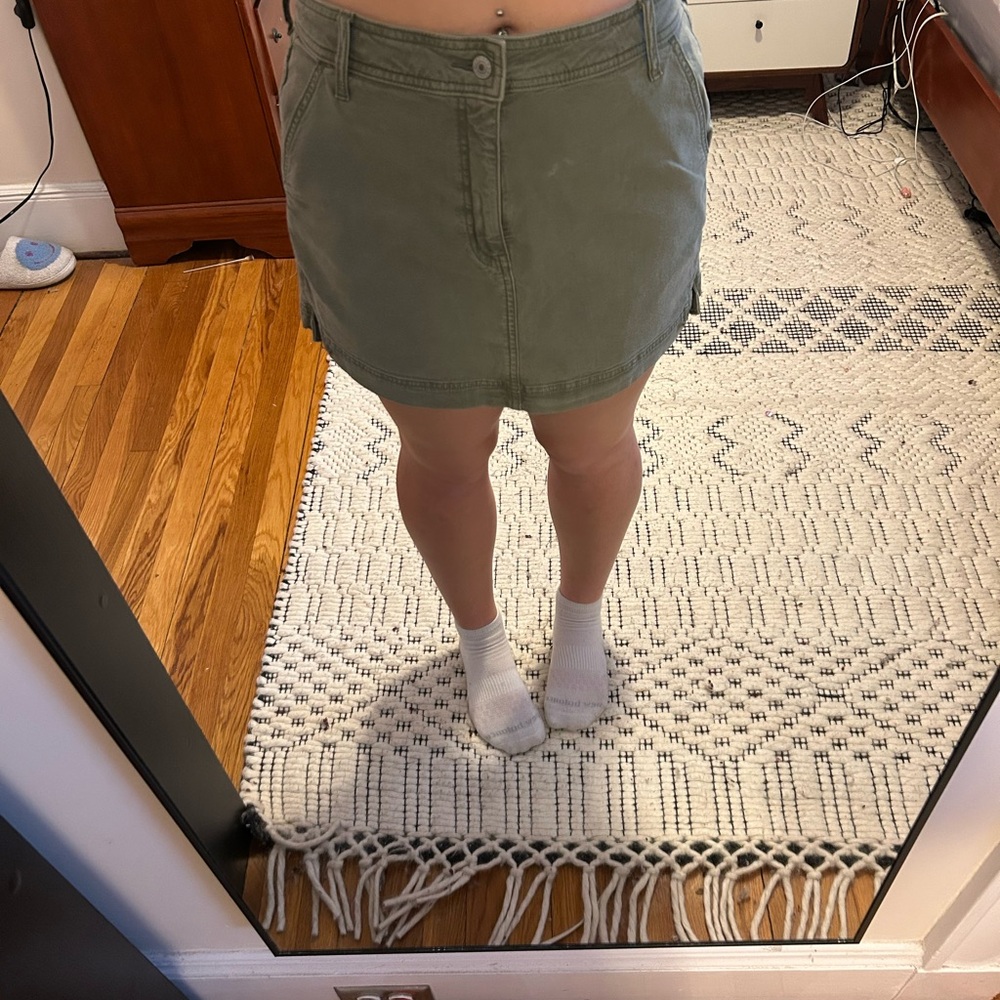 Olive Green Cargo Skirt